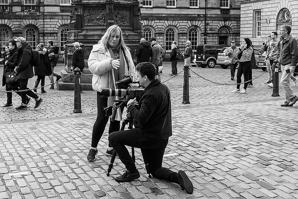 The High Street (Royal Mile) near St Giles Cathedral Edinburgh, Scotland