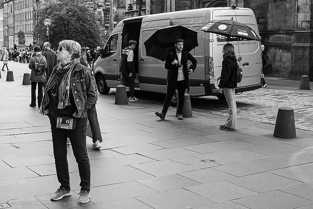The High Street (Royal Mile) near St Giles Cathedral Edinburgh, Scotland
